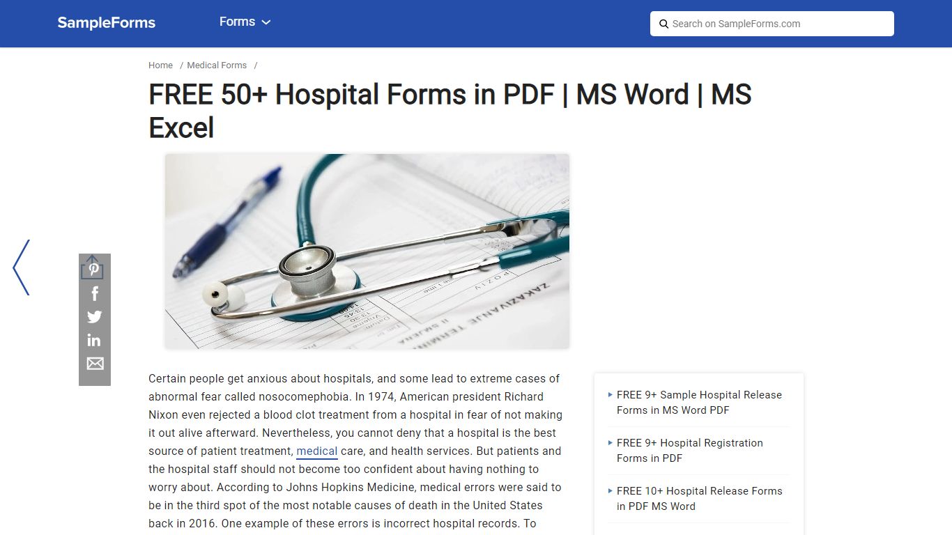 FREE 50+ Hospital Forms in PDF | MS Word | MS Excel - sampleforms